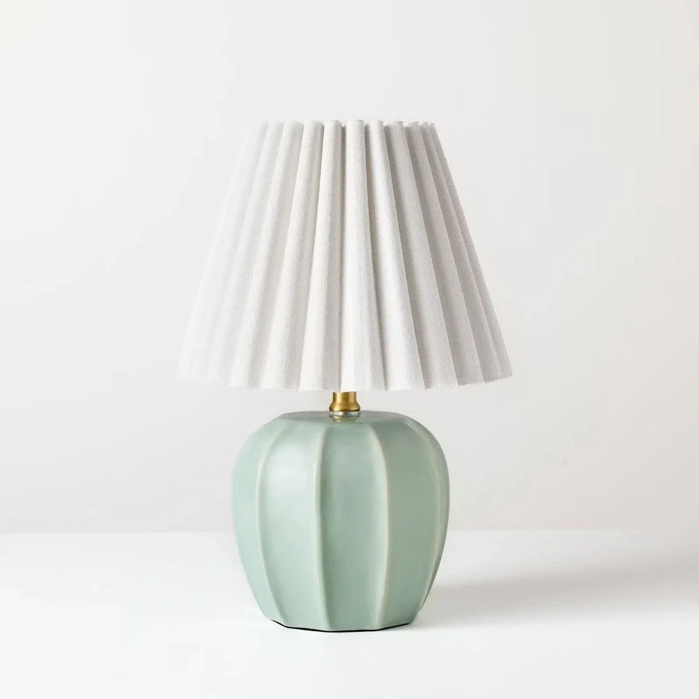 Ceramic Lamp with Scallop Shade Blue/Ivory - Hearth & Hand Magnolia